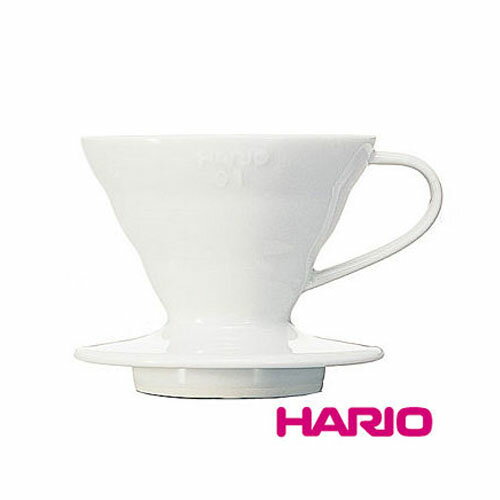 HARIO濾杯☆V60白色陶瓷圓錐形濾杯VDC-01W【1-2人份】