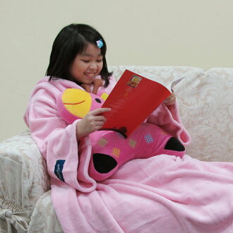~兒童限定版~【樂邁】超細纖維兒童創意袖毯-粉紅色(120x140cm)