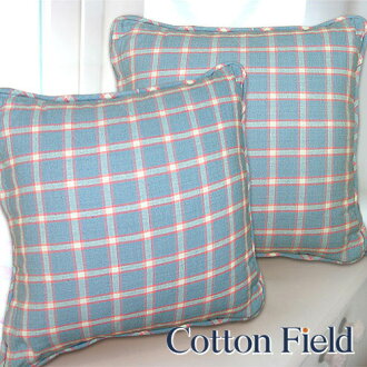 【粉漾-藍格】純棉小抱枕(二件組)