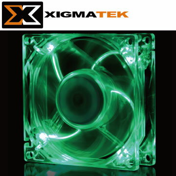 Xigmatek CLF-F8253 8cm 綠光 LED 系統散熱風扇  