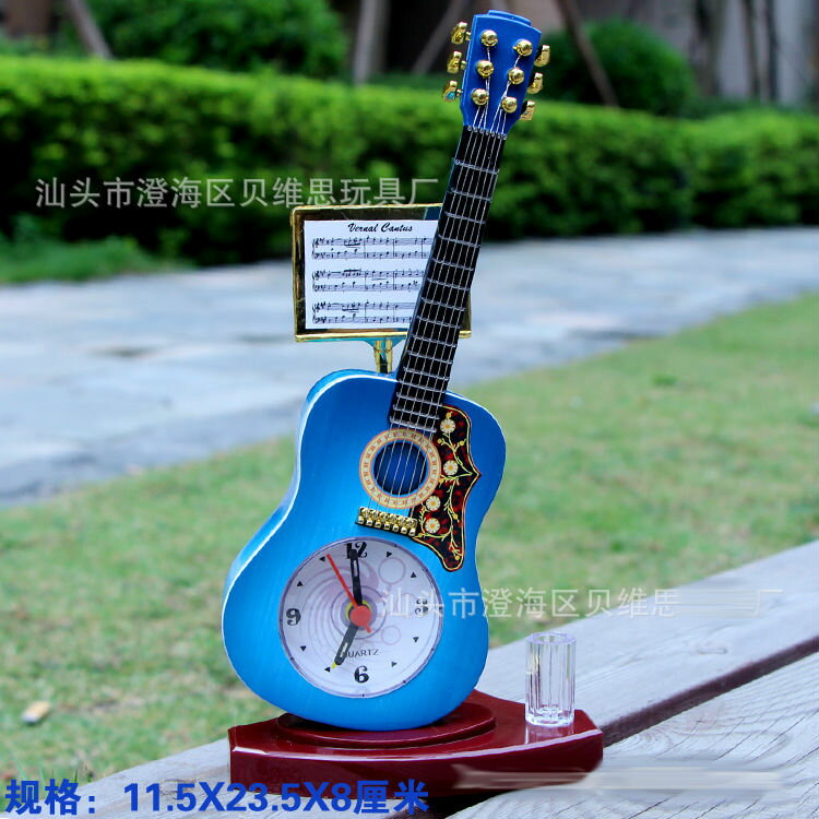  搖滾吉他樂譜鬧鐘樂器創意禮品 鬧鐘座鐘 十天預購+現貨