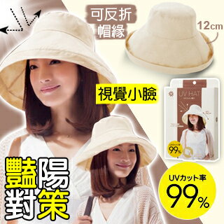 【NEEDS】日本12CM寬緣2style棉質遮陽小臉帽