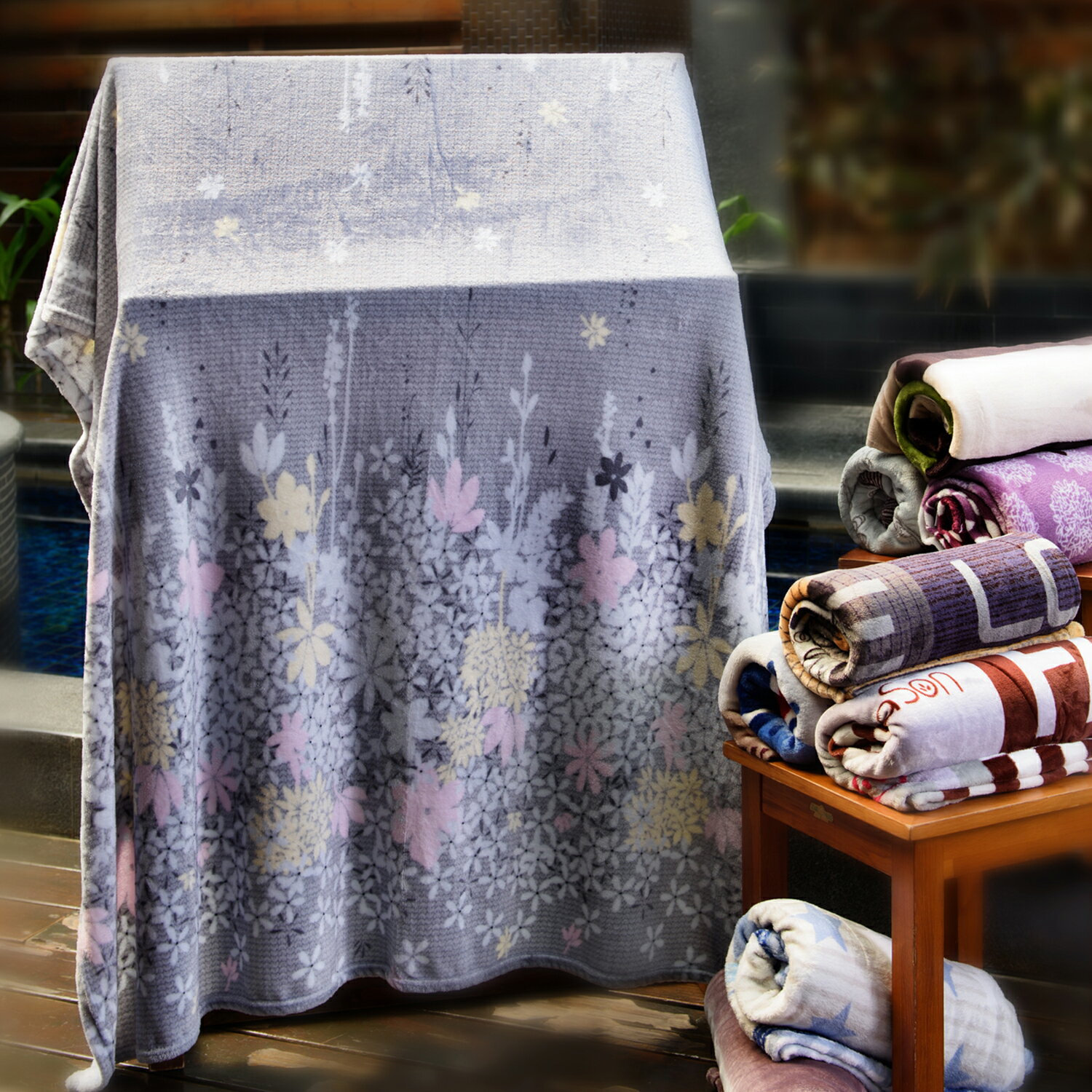 【名流寢飾家居館】法蘭絨繽紛毛毯．法萊絨超柔觸感萬用毯．超細纖維精緻包邊空調毯．保暖毯被