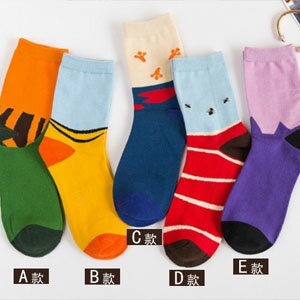 美麗大街【104110706】日韓流行舒適好穿中筒襪 運動襪 單車襪 五款可選
