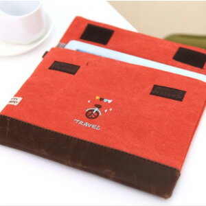 美麗大街【BF010E17E1E863】可愛多功能棉麻手拿包旅行iPad包