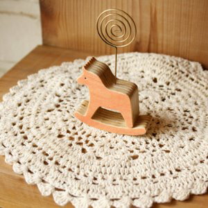 美麗大街【BFG08E5E22】可愛木馬動物木質留言夾