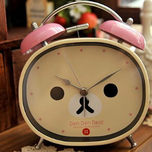 美麗大街【BFG13E5E25】可愛卡通熊FACE型造型雙鈴鬧鐘
