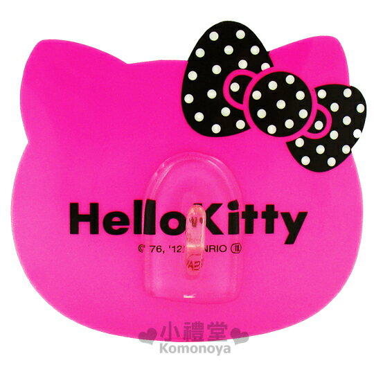 〔小禮堂〕Hello Kitty 臉形貼式掛勾《桃粉》耐水性佳可重複使用