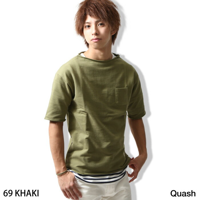 無滾邊加工 帆船領 5分袖T恤 Quash zip-tw日本男裝 超商取貨【6q15a021】