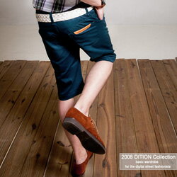 DITION韓系T.S鋼印微彈性休閒短褲