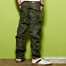 DITION 卯釘設計多口袋車線工作長褲