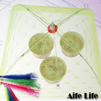 【aife life】桌上摺疊式菜罩(大)，清洗容易、方便實用、操作簡單，能有效防止蚊蟲蒼蠅直接接觸食物造成細菌污染。