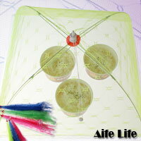 【aife life】桌上摺疊式菜罩(中),清洗容易、方便實用、操作簡單,能有效防止蚊蟲蒼蠅直接接觸食物造成細菌污染。