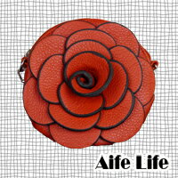 【aife life】日韓春夏，新款山茶花手提包/玫瑰/手拿包/側背/肩包，立體山茶花造型，今夏引人注目的焦點