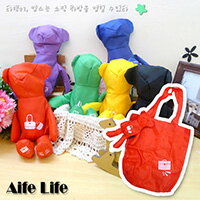 【aife life】幸運熊折疊購物袋/幸運熊吊飾輕便購物袋 折疊環保購物袋 牛津小熊購物袋