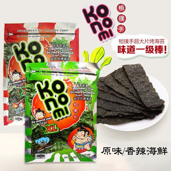 泰國 Konomi 相撲手超大片烤海苔 原味/香辣海鮮 48g