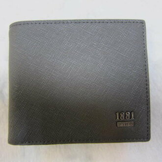 ~雪黛屋~18NINO81 男紳士短型皮夾進口專櫃100%進口牛皮材質標準尺寸固定型證夾NI700-072-1802 灰