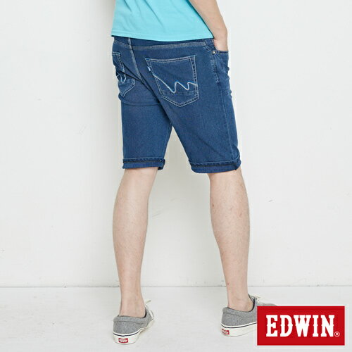 【正品短褲1件9折，2件以上8折↘ 】EDWIN JERSEYS迦績極涼寬短褲-男款 石洗綠