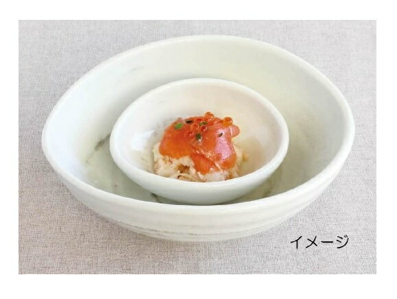 日本 Izawa 美濃燒 白化粧橢圓形大碗 (1.3L)