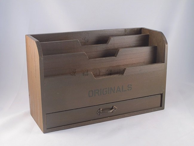 《愛鴨咖啡》zakka雜貨 木製收納盒 文具 信件 收納箱