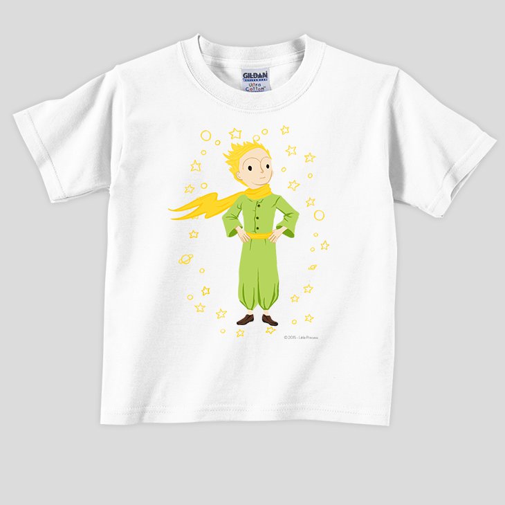 小王子電影版授權 - T恤：【 星星王子 】兒童短袖 T-shirt ( 白/ 粉紅 / 水藍/ 麻灰 )