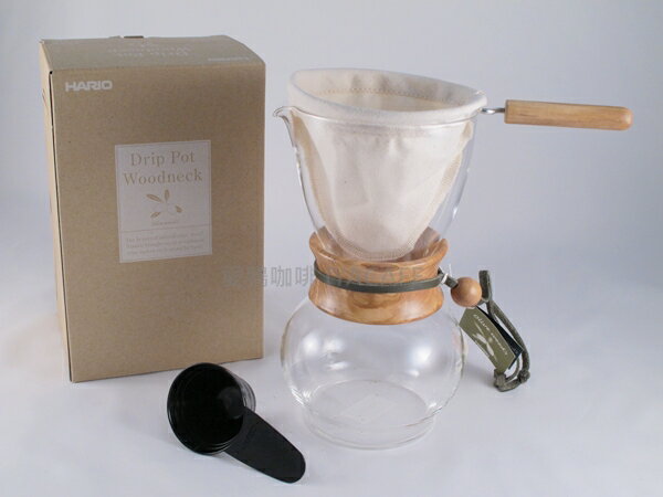 《愛鴨咖啡》HARIO DPW-3-OV 橄欖木 法蘭絨 濾布含支架 手沖壺 1-4杯份 贈更換濾布3片
