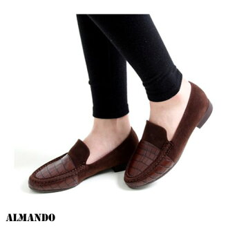 ALMANDO-SHOES★英式手工麡皮革loafer(外車縫鱷魚皮革)★ 現貨