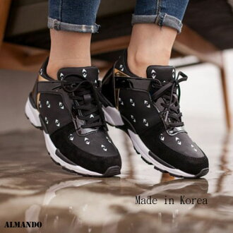 ALMANDO-SHOES★韓國新款豆眼運動休閒慢跑鞋★正韓秋季新款 白/黑兩色現貨+預購