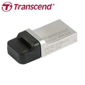 創見 JF880S64G USB 3.0 OTG 防水防塵COB,雙傳輸介面金屬碟,Android專屬APP (銀色) / 個