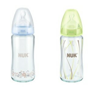 【迷你馬】NUK 寬口徑玻璃彩色奶瓶