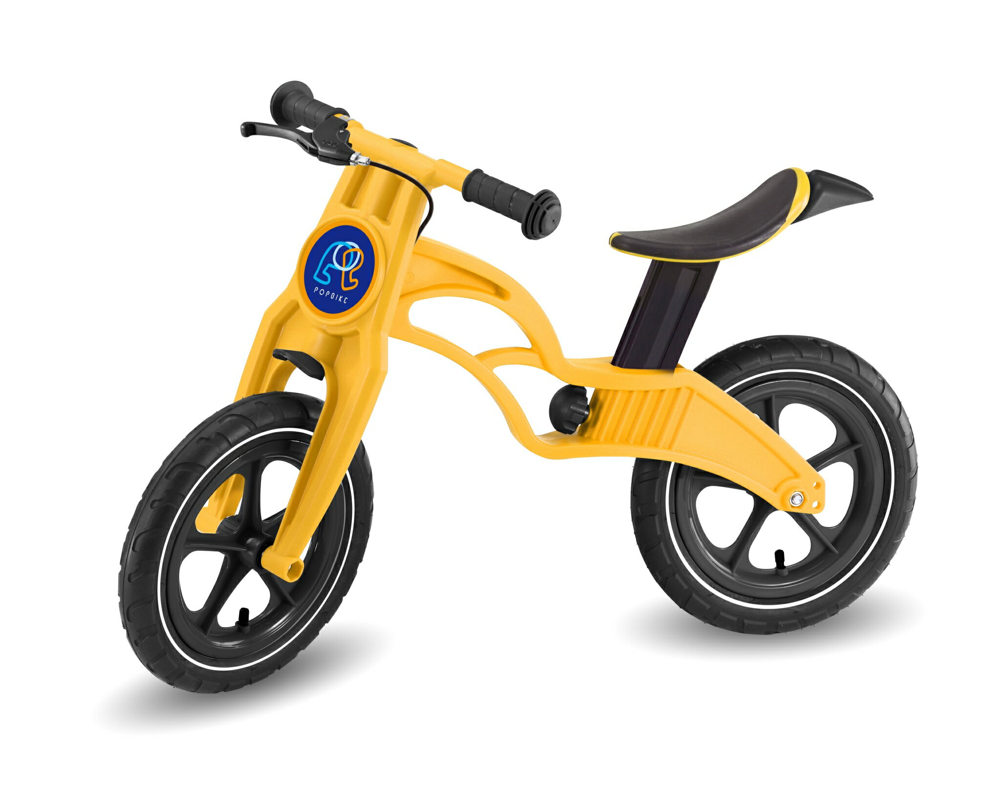 新品上市【Holiway】POP BIKE 兒童滑步車-煞車款充氣胎-黃 限量贈送攜車帶