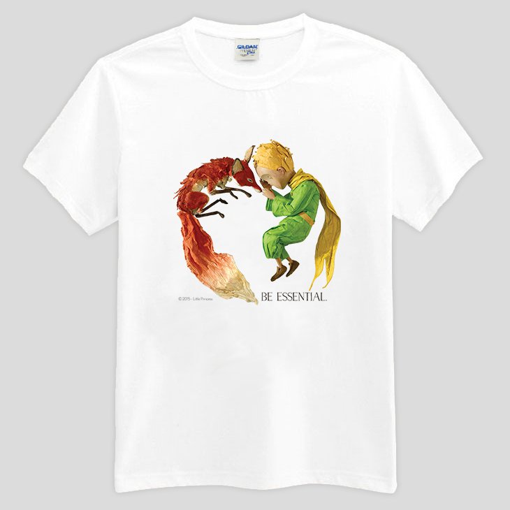 小王子電影版授權 - T恤：【 愛的連結 】短袖修身 T-shirt ( 白 / 粉紅 / 水藍/ 麻灰 / 藏青 / 黑 )