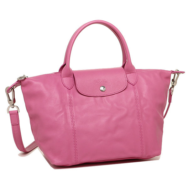 LONGCHAMP Le Pliage Cuir小羊皮摺疊包系列櫻花粉1512737168