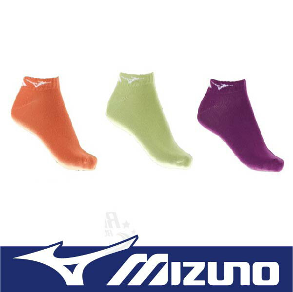 萬特戶外運動 MIZUNO 美津濃 D2TX620593 女運動薄底裸色襪 3雙入 萊姆橘紫色