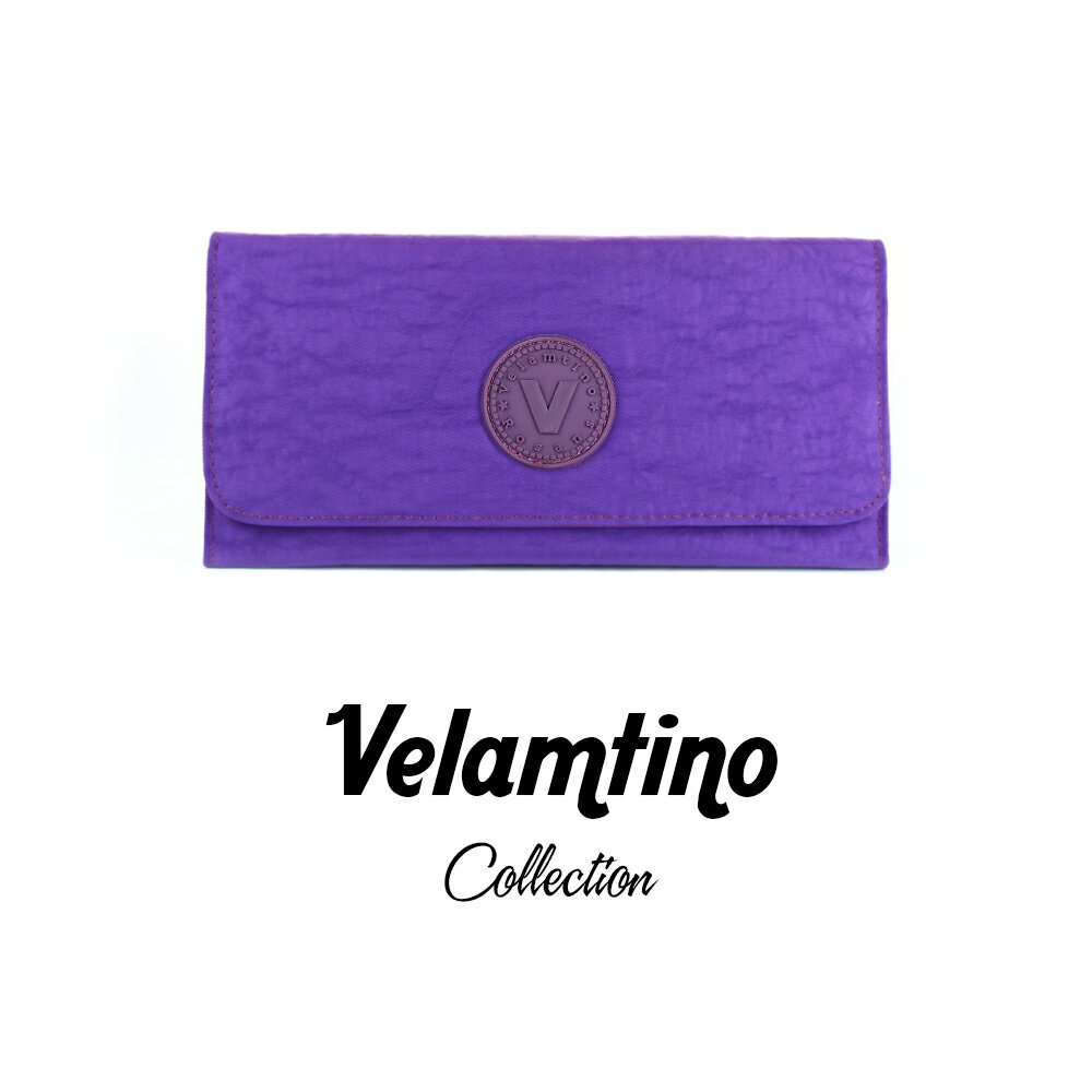 Velamtino 輕量防水系-中性休閒三折雙隔層長夾(亮眼紫)