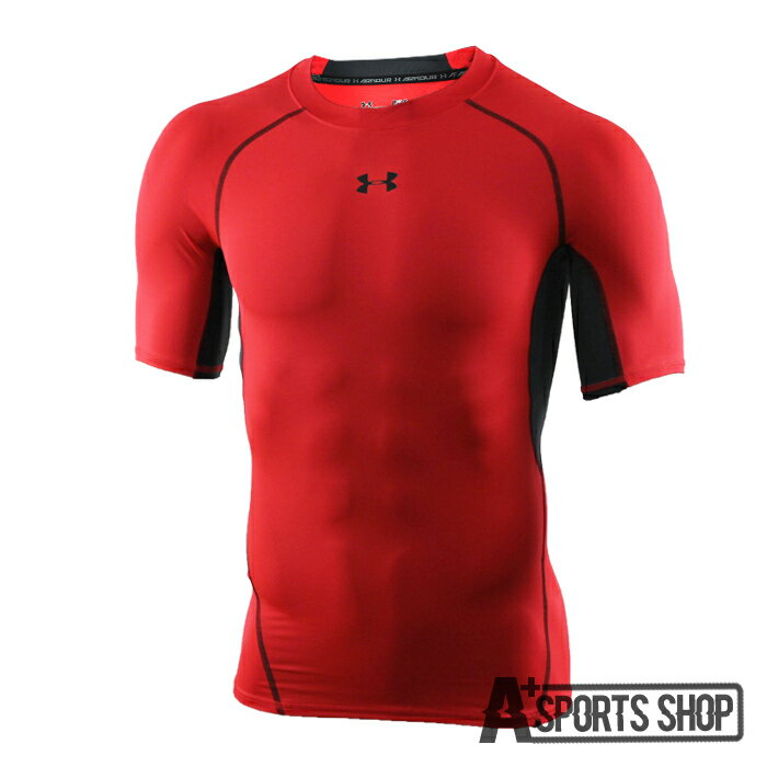 UNDER ARMOUR HeatGearArmou 男 短袖 強力伸縮型運動上衣 紅 1257468984