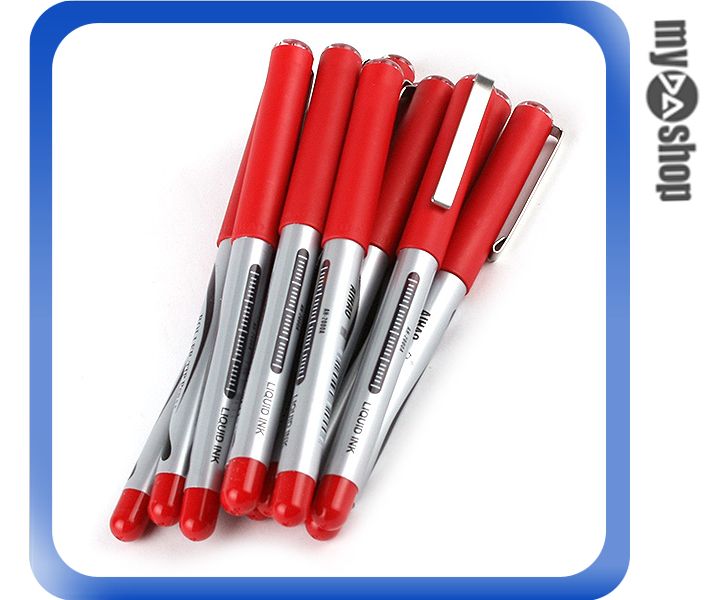 《DA量販店》全新 0.5mm 紅色 鋼珠筆 原子筆 書寫順滑 筆 文具用品 12入 (59-1218)