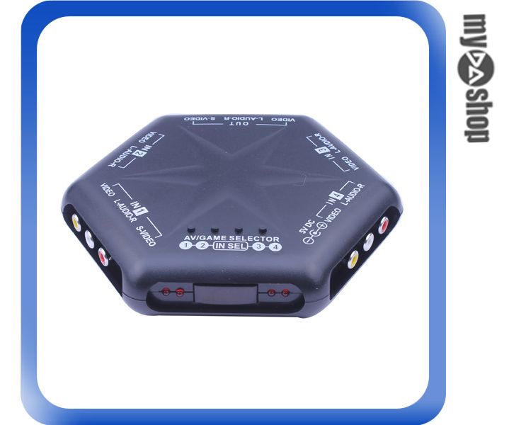《DA量販店》4進1出 AV端子 影音 切換器 轉換器 附遙控器 電玩影音(78-0198)