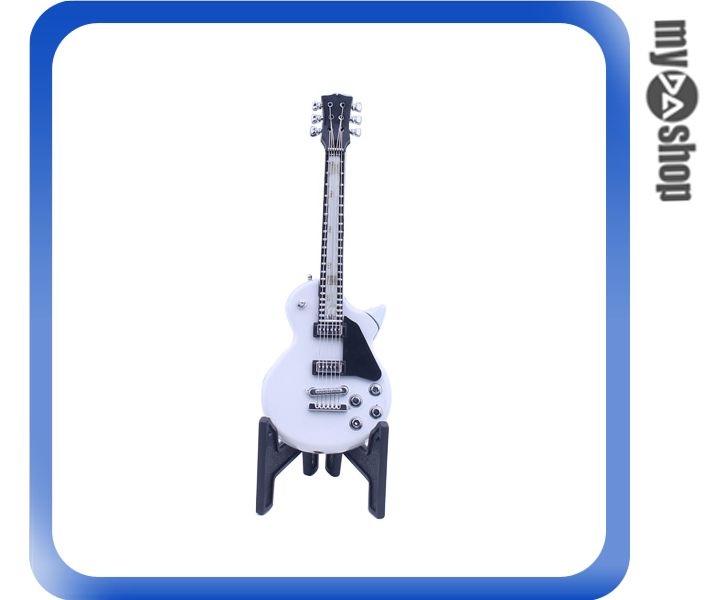 《DA量販店》電吉他 造型 瓦斯 打火機 附架 可重複使用 隨身 飾品 白色樣式(78-2924)