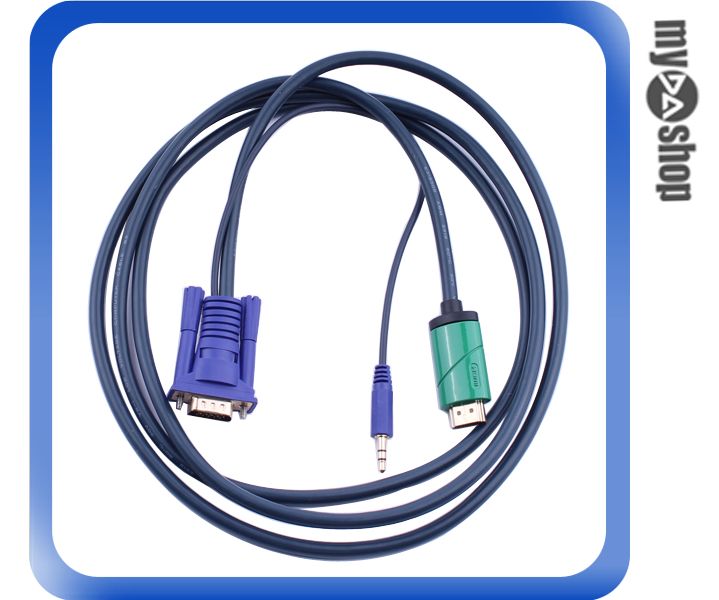 《DA量販店》HDMI TO VGA 音頻 轉接線 轉接頭 轉換器 螢幕線 2M(79-2198)  