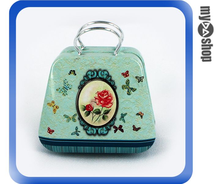 《DA量販店》婚禮小物 喜糖盒 行李箱 手提包 金屬盒 蝴蝶玫瑰(V50-1040)