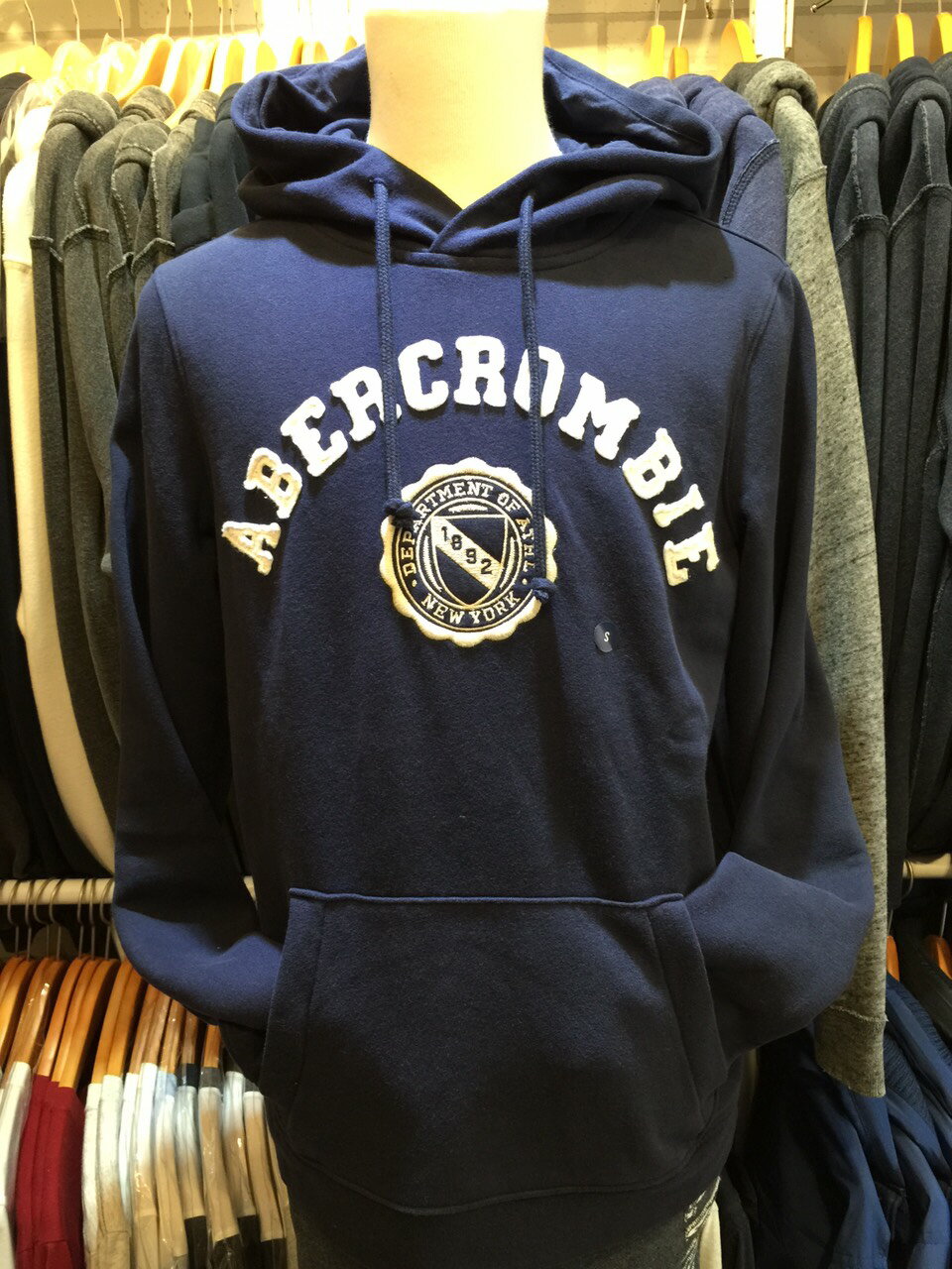 美國傑森』A&F(現貨)男生連帽長袖帽T Abercrombie & Fitch AF 麋鹿LOGO 內裏刷毛 海軍藍 NAVY 秋冬新款