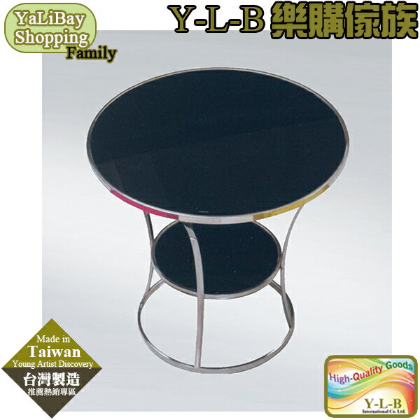 【易樂購】75cm圓黑玻洽談沙發桌(不鏽鋼/10mm強化玻璃) YLBMT220619-6