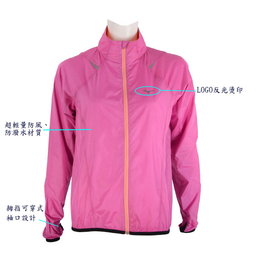 [陽光樂活] MIZUNO 美津濃 超輕量防風防潑水 女路跑風衣 J2TC528365 紫紅