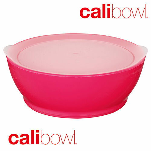 美國 Calibowl 專利防漏幼兒學習碗 12oz (單入附蓋無吸盤款) -桃粉色