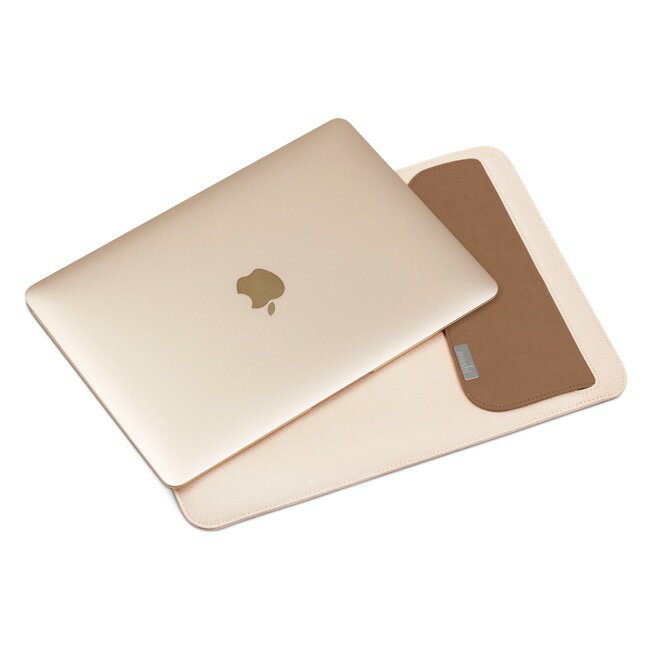 【moshi】Muse MacBook 12吋 米白 輕薄防傾倒皮革內袋  