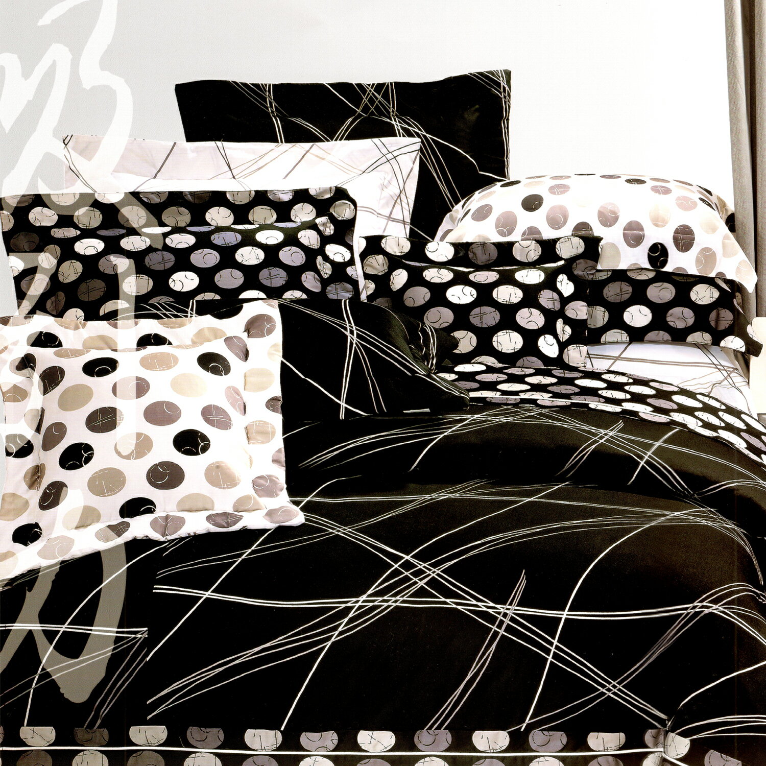 【名流寢飾家居館】線性空間．100%精梳棉．特大雙人床包組特大薄被套全套．全程臺灣製造