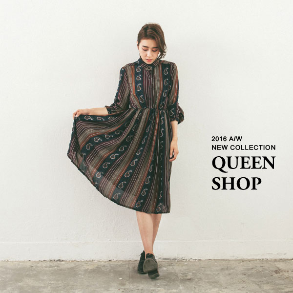 Ｑｕｅｅｎ Ｓｈｏｐ【01083077】直紋變形蟲印花雪紡長洋裝 ＊現貨+預購＊