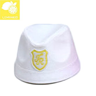 Lemonkid◆韓系20005可愛小帥氣質文藝海軍風學院徽章兒童海軍帽盆帽-白色