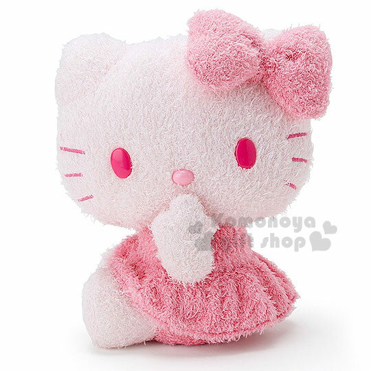 〔小禮堂〕Hello Kitty 造型絨毛玩偶娃娃《S.粉.側坐.咬手指》粉嫩春天娃娃